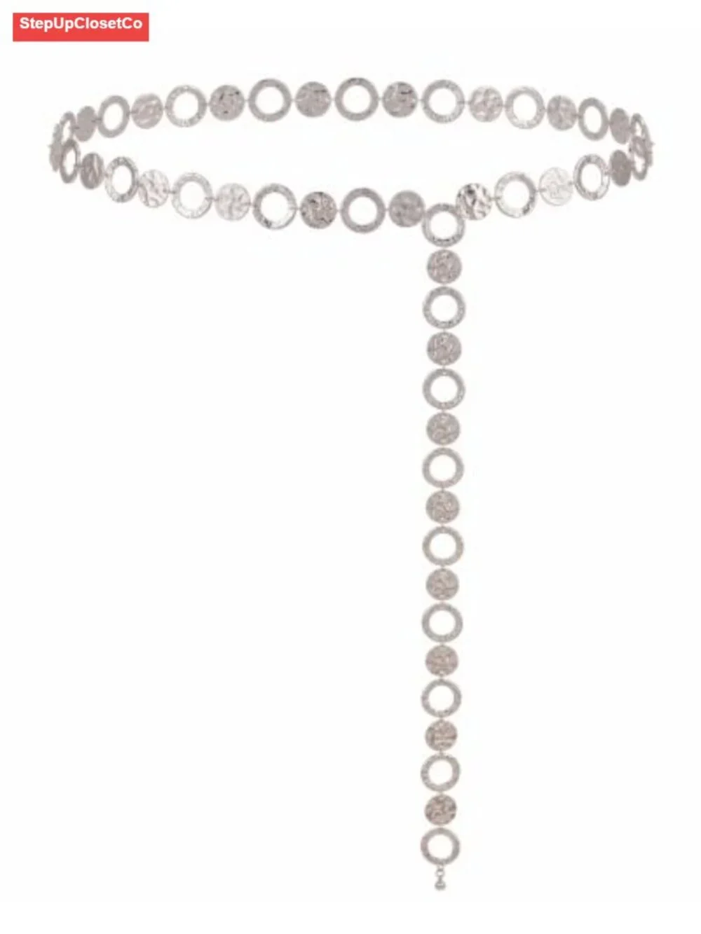 Vintage Hollow O Ring Waist Chain Belt for Women, Concho Link, Adjustable